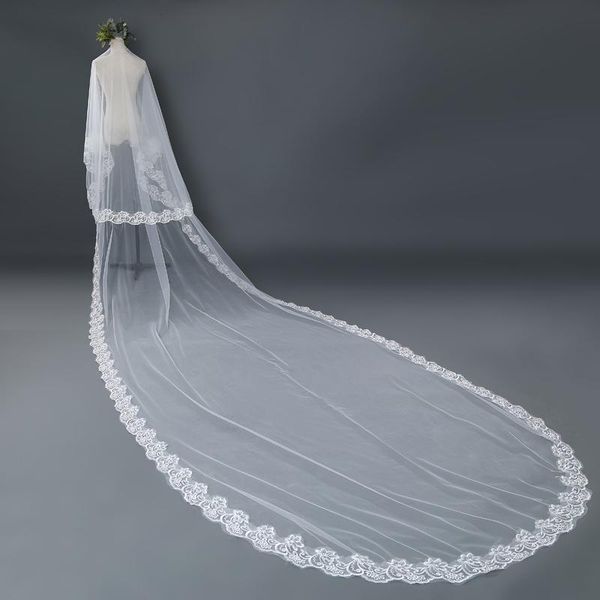 bridal veils 5m wedding veil long 5m*3m accessories soft tulle with floral applique, Black
bridal veils 5m wedding veil long 5m*3m accessories soft tulle with floral applique, Black