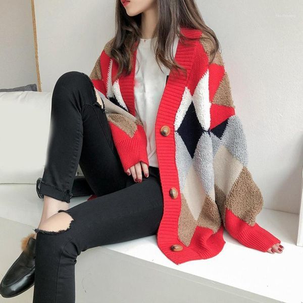 women's knits & tees women sweaters autumn winter long sleeve rhombus thick coat buttons knitted cardigan single breasted casual loose, White
women's knits & tees women sweaters autumn winter long sleeve rhombus thick coat buttons knitted cardigan single breasted casual loose, White