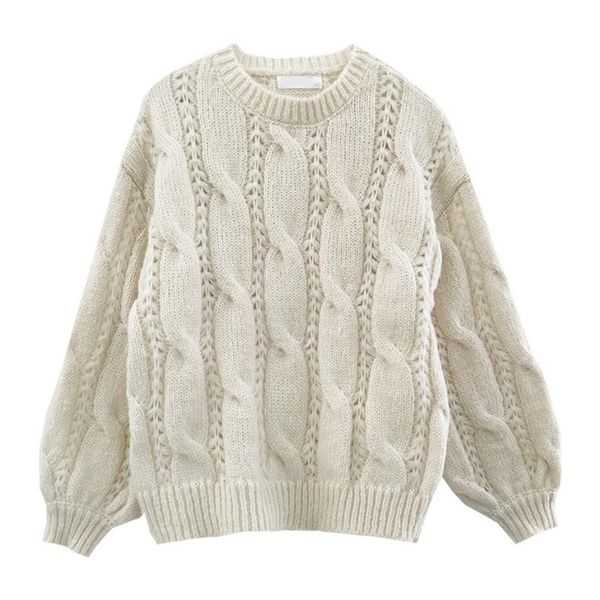 women's sweaters sweater pullover loose autumn and winter casual coarse wool yarn flowers solid color round neck thick top, White;black
women's sweaters sweater pullover loose autumn and winter casual coarse wool yarn flowers solid color round neck thick top, White;black