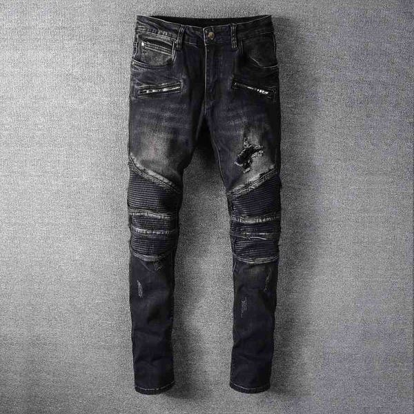 men's jeans american streetwear fashion men black color spliced designer hip hop punk pants slim fit biker homme 8ye7, Blue
men's jeans american streetwear fashion men black color spliced designer hip hop punk pants slim fit biker homme 8ye7, Blue