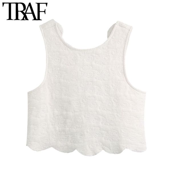 women fashion wavy hem quilted cropped blouses vintage sleeveless backless bow tied female shirts chic 210507, White
women fashion wavy hem quilted cropped blouses vintage sleeveless backless bow tied female shirts chic 210507, White