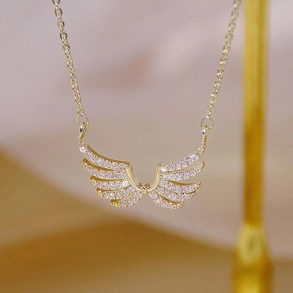 pendant necklaces exquisite shining angel wing necklace charming women's wedding gold clavicle chain elegant ladies party jewelry gift, Silver
pendant necklaces exquisite shining angel wing necklace charming women's wedding gold clavicle chain elegant ladies party jewelry gift, Silver
