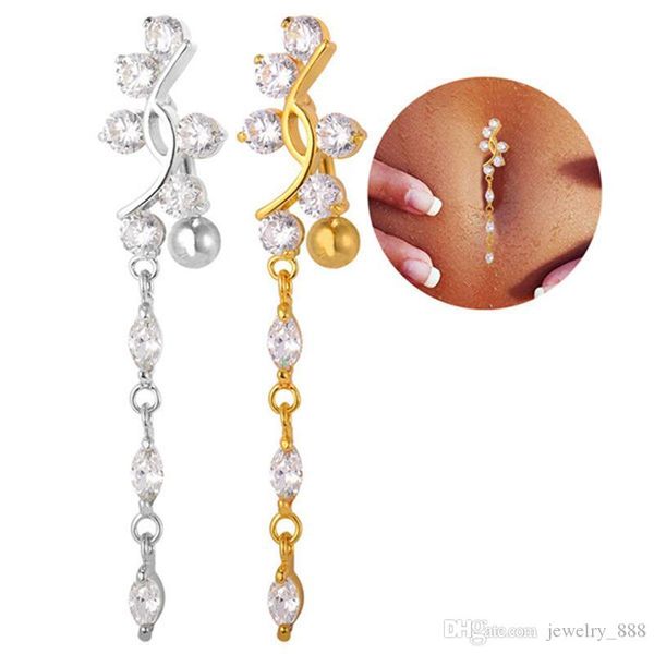 18K Real Gold Plated Body for Women Platinum Plated Belly Button Ring with Clear Cubic Zirconia, Silver
18K Real Gold Plated Body for Women Platinum Plated Belly Button Ring with Clear Cubic Zirconia, Silver
