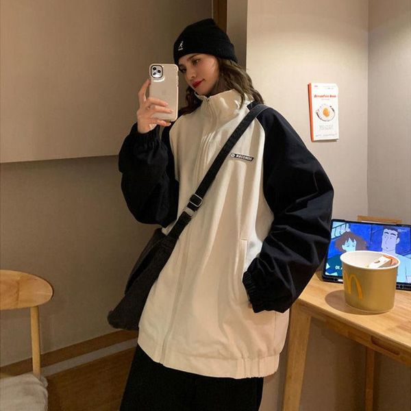 women's jackets contrasting color baseball uniform female tide ins2021 spring and autumn harajuku port style fresh jacket korean loose, Black;brown
women's jackets contrasting color baseball uniform female tide ins2021 spring and autumn harajuku port style fresh jacket korean loose, Black;brown