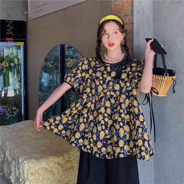women t-shirt bubble sleeve yellow floral bow round neck shirts fashion summer 2h144 210507, White
women t-shirt bubble sleeve yellow floral bow round neck shirts fashion summer 2h144 210507, White