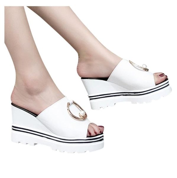 sandals shoes woman 2021 fashion women summer pearl slip-on fish mouth breathable wedges slippers #j7, Black
sandals shoes woman 2021 fashion women summer pearl slip-on fish mouth breathable wedges slippers #j7, Black
