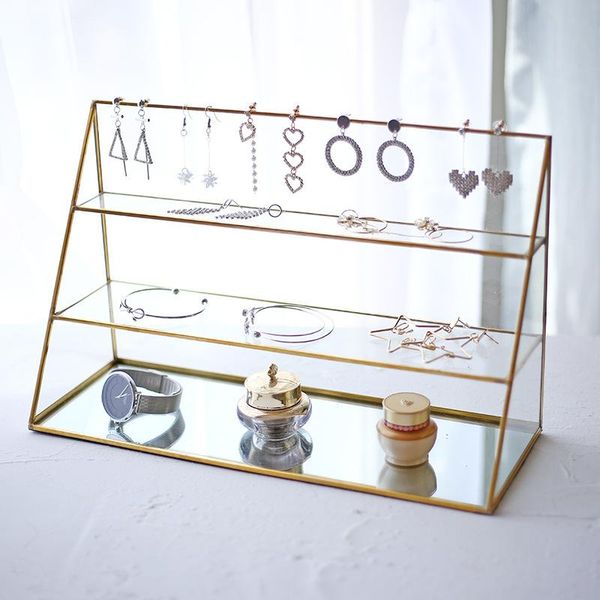 hooks & rails ins nordic style brass glass three-layer jewelry frame bracelet earring storage display for dressing room bedroom
hooks & rails ins nordic style brass glass three-layer jewelry frame bracelet earring storage display for dressing room bedroom