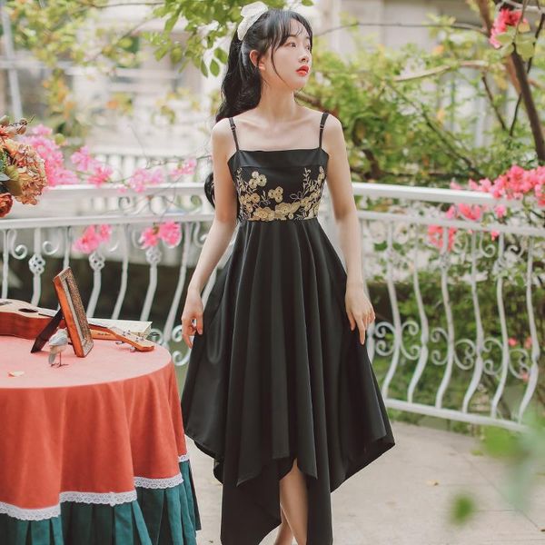 casual dresses french temperament slim-fit suspender dress women's summer style hanfu improved braces skirt chinese retro, Black;gray
casual dresses french temperament slim-fit suspender dress women's summer style hanfu improved braces skirt chinese retro, Black;gray