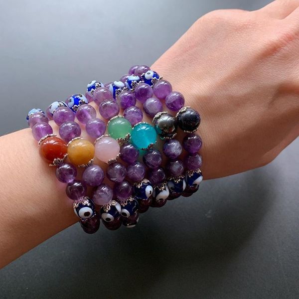 beaded, strands purple quartz stone beads bracelet blue turkey evil eye bead chakra crystal elastic strand bracelets 8mm men women 1pc, Black
beaded, strands purple quartz stone beads bracelet blue turkey evil eye bead chakra crystal elastic strand bracelets 8mm men women 1pc, Black