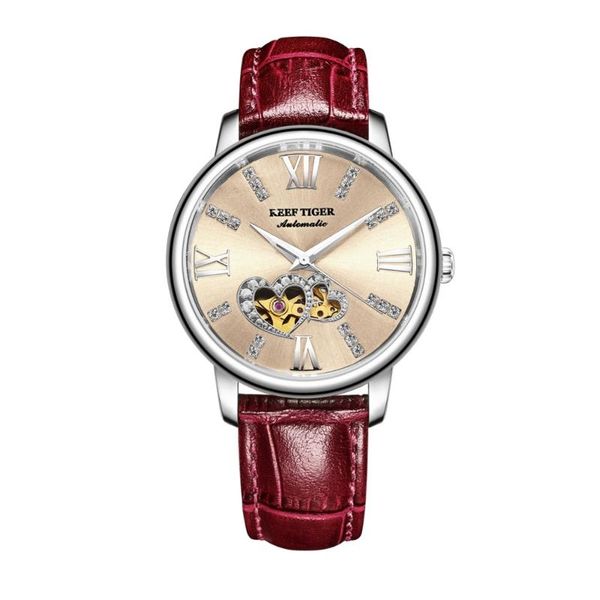 wristwatches reef tiger rga1580 austria crystal hollow out dial women lady automatic meachanical wrist watch with leather strap - silver, Slivery;brown
wristwatches reef tiger rga1580 austria crystal hollow out dial women lady automatic meachanical wrist watch with leather strap - silver, Slivery;brown