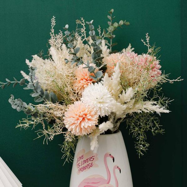 decorative flowers & wreaths artificial pink bouquet for home wedding living room table decor holding bulrush flower pampas grass plastic fa
decorative flowers & wreaths artificial pink bouquet for home wedding living room table decor holding bulrush flower pampas grass plastic fa