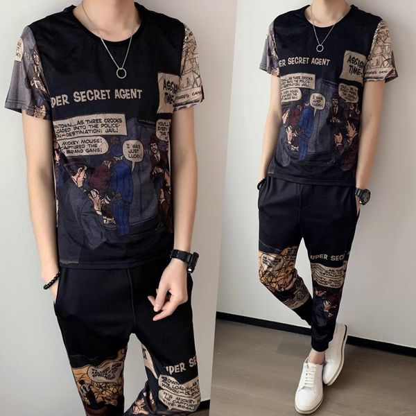 men's tracksuits 2 piece set tshirt pants men 2021 summer short sleeve sets clothing luxury retro casual streetwear sports suit, Gray
men's tracksuits 2 piece set tshirt pants men 2021 summer short sleeve sets clothing luxury retro casual streetwear sports suit, Gray