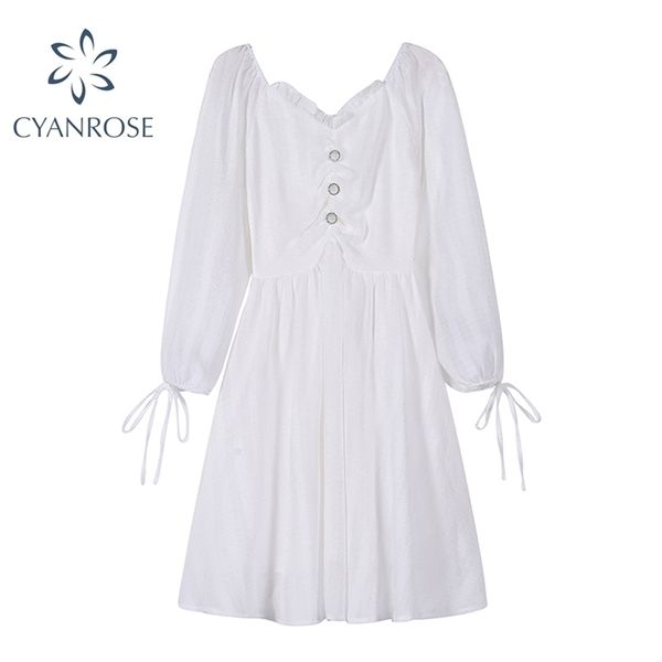 drawstring long sleeve white dress women v-neck chiffon buttons elegant mori girl dresses female stylish korean retro vestidos 210515, Black;gray
drawstring long sleeve white dress women v-neck chiffon buttons elegant mori girl dresses female stylish korean retro vestidos 210515, Black;gray