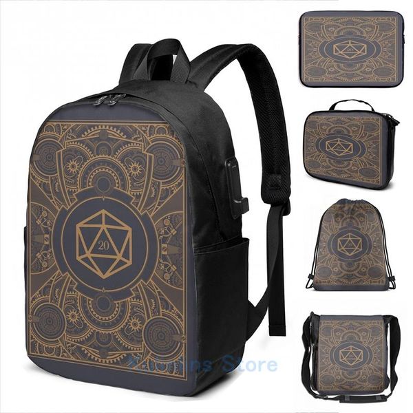backpack funny graphic print d20 dice steampunk mech usb charge men school bags women bag travel laptop
backpack funny graphic print d20 dice steampunk mech usb charge men school bags women bag travel laptop