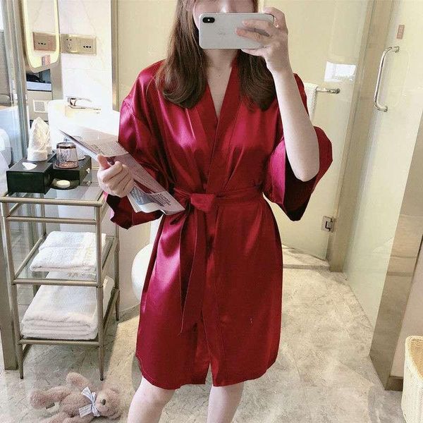 women's sleepwear solid silk large size dresses robe women short sleeve female pajamas summer and spring colorful loose comfortable, Black;red
women's sleepwear solid silk large size dresses robe women short sleeve female pajamas summer and spring colorful loose comfortable, Black;red