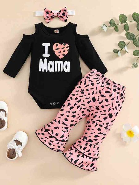 baby slogan graphic cold shoulder bodysuit & graphic print flare leg pants with headband she, White
baby slogan graphic cold shoulder bodysuit & graphic print flare leg pants with headband she, White