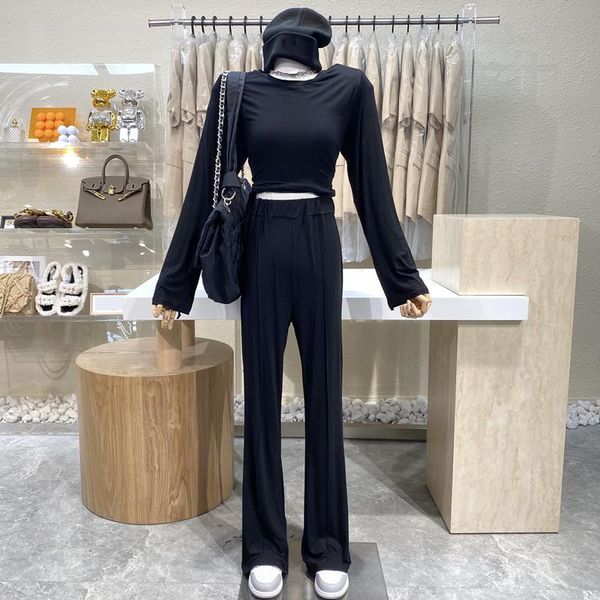 brand original design 2021 round collar slim short t - shirt + show thin wide leg pants suit women's two piece, White
brand original design 2021 round collar slim short t - shirt + show thin wide leg pants suit women's two piece, White