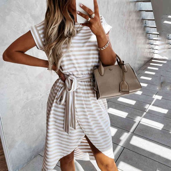 dress summer striped print casual fashion irregular dress spring vintage midi long asymmetrical dress vestidos de mujer 210514, Black;gray
dress summer striped print casual fashion irregular dress spring vintage midi long asymmetrical dress vestidos de mujer 210514, Black;gray