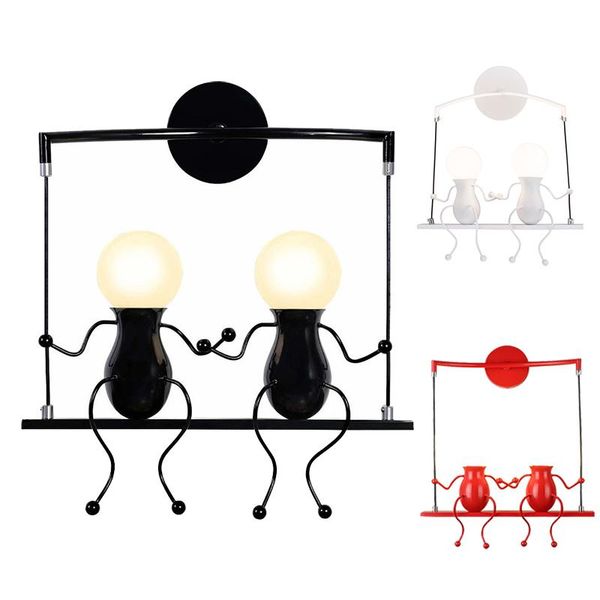 modern cartoon little man wall lights iron creative swing doll led lamp for living children room aisle sconce lighting
modern cartoon little man wall lights iron creative swing doll led lamp for living children room aisle sconce lighting