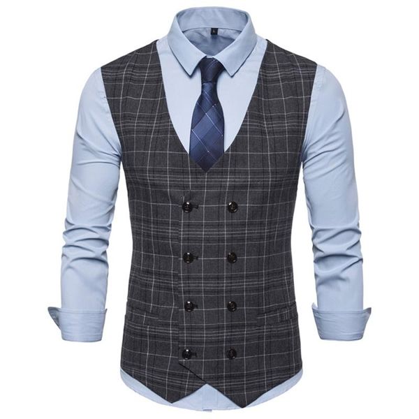 men's vests suit vest check double-breasted gentleman business casual formal, Black;white
men's vests suit vest check double-breasted gentleman business casual formal, Black;white
