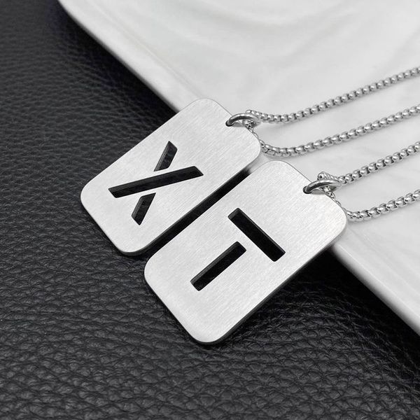 pendant necklaces stainless steel letter a-z 26 alphabet id blank dog tags necklace rectangle military army initials name jewelry 55cm, Silver
pendant necklaces stainless steel letter a-z 26 alphabet id blank dog tags necklace rectangle military army initials name jewelry 55cm, Silver