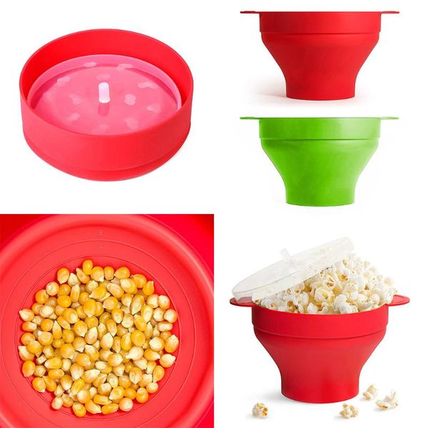 bowls silicone popcorn bucket bowl maker with lid foldable red kitchen gadgets diy tools for home drop
bowls silicone popcorn bucket bowl maker with lid foldable red kitchen gadgets diy tools for home drop
