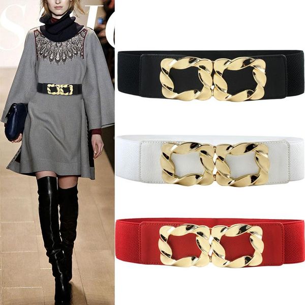 belts women leather belt gold square buckle elastic stretch wide ladies dress coat waistband cummerbunds, Black;brown
belts women leather belt gold square buckle elastic stretch wide ladies dress coat waistband cummerbunds, Black;brown
