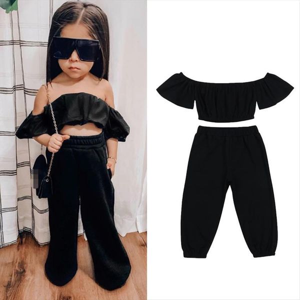 1 6y fashion kids girls clothes sets 2pcs solid off shoulder short sleeve t shirts long pants, White
1 6y fashion kids girls clothes sets 2pcs solid off shoulder short sleeve t shirts long pants, White