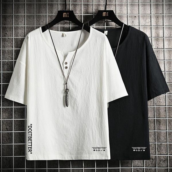 men's t-shirts short sleeve linen t shirt 2021 summer white black tshirt tees chinese fashion clothes oversize 4xl 5xl o neck
men's t-shirts short sleeve linen t shirt 2021 summer white black tshirt tees chinese fashion clothes oversize 4xl 5xl o neck
