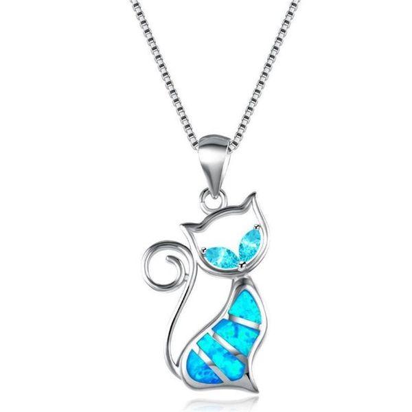 light luxury style blue crystal cat necklaces fashion street s women pendant necklace party jewelry, Silver
light luxury style blue crystal cat necklaces fashion street s women pendant necklace party jewelry, Silver