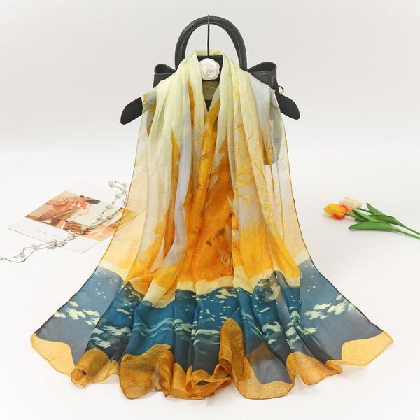 scarves high-quality luxury designer summer and autumn women's long silk scarf shawl outdoor beach sunscreen gradient turban wraps, Blue;gray
scarves high-quality luxury designer summer and autumn women's long silk scarf shawl outdoor beach sunscreen gradient turban wraps, Blue;gray