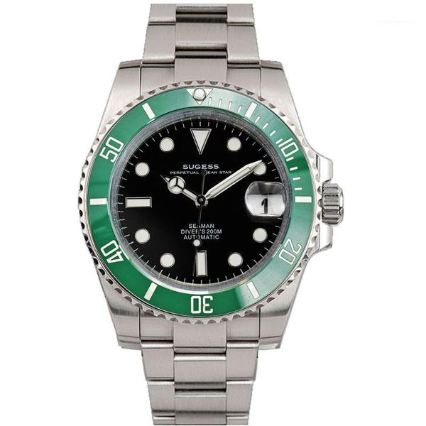 wristwatches sugess men's diver watch black dial green ceramic sapphire glass stainless nh35 automatic movement 200m water resistant lu, Slivery;brown
wristwatches sugess men's diver watch black dial green ceramic sapphire glass stainless nh35 automatic movement 200m water resistant lu, Slivery;brown