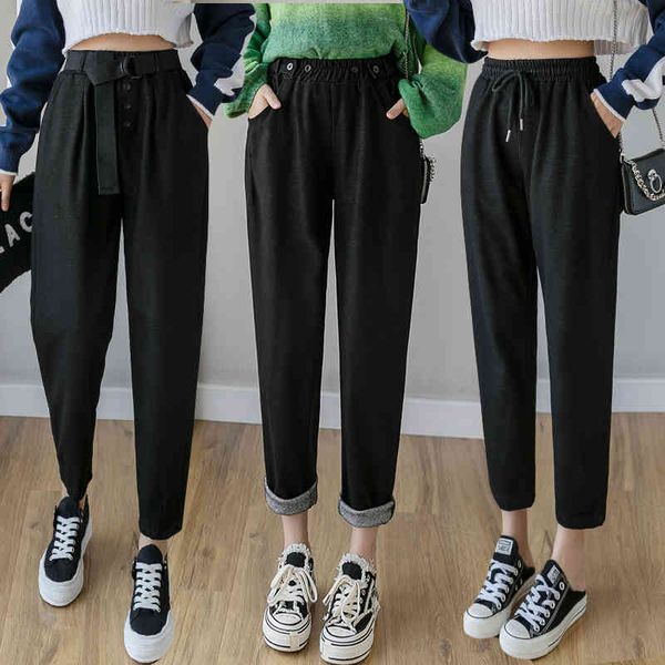 women harem pant spring autumn fashion female black casual pants high waist wide loose trousers 210423, Black;white
women harem pant spring autumn fashion female black casual pants high waist wide loose trousers 210423, Black;white