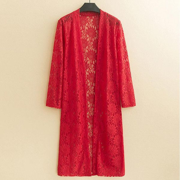 women's blouses & shirts long lace hollow out women summer design 2021 red solid long-sleeved straight casual female outwear coats, White
women's blouses & shirts long lace hollow out women summer design 2021 red solid long-sleeved straight casual female outwear coats, White