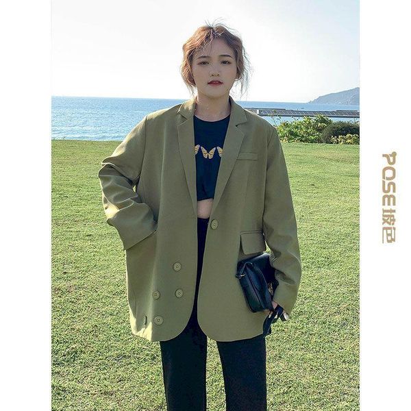 women's suits & blazers loose light green oversized women blazer summer one button female suit jacket full sleeve outwear blaser spring, White;black
women's suits & blazers loose light green oversized women blazer summer one button female suit jacket full sleeve outwear blaser spring, White;black