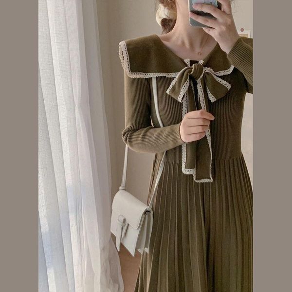 casual dresses knitted dress women 2021 slim sweater pleated korean style sweet bow collar girls autumn winter bottomed vestidos, Black;gray
casual dresses knitted dress women 2021 slim sweater pleated korean style sweet bow collar girls autumn winter bottomed vestidos, Black;gray