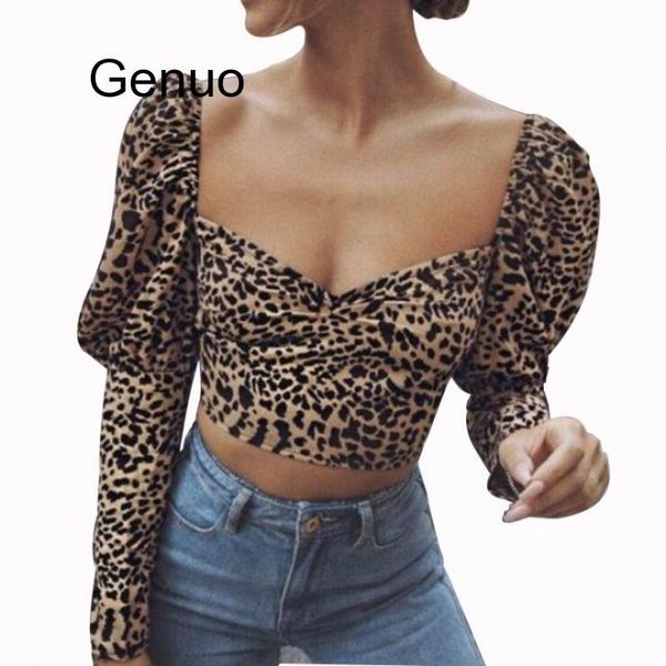 women leopard crop blouse ladies deep u collar long sleeve printing shirts pullovers high street slim blusa chemise ol women's blo, White
women leopard crop blouse ladies deep u collar long sleeve printing shirts pullovers high street slim blusa chemise ol women's blo, White