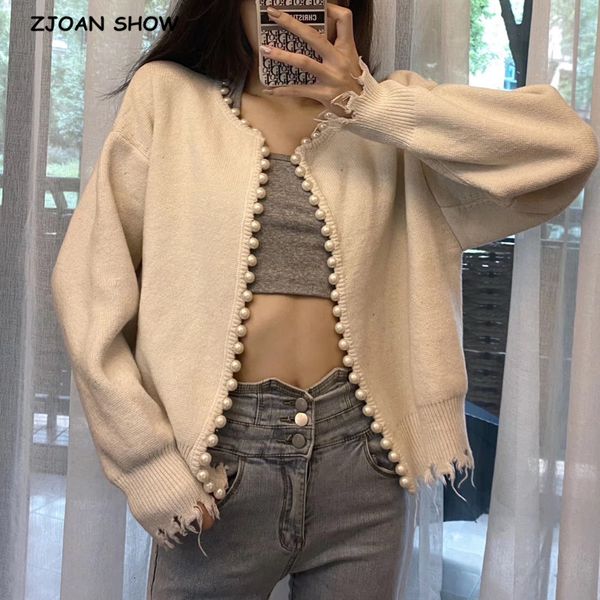 women's knits & tees vintage oversized round collar beading pearl cardigan retro long sleeve knitting sweater loose jumper cool gi, White
women's knits & tees vintage oversized round collar beading pearl cardigan retro long sleeve knitting sweater loose jumper cool gi, White