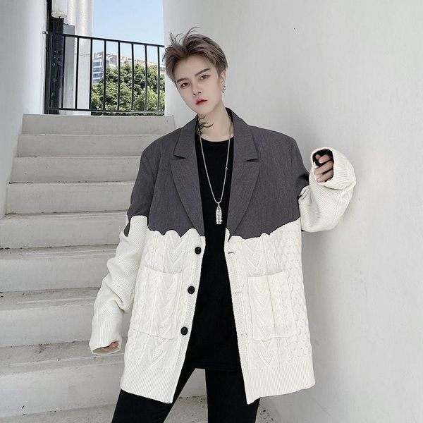 /men's wear 2021 autumn winter single-breasted patchwork knitted woolen men's suit jacket loose big size suits & blazers, White;black
/men's wear 2021 autumn winter single-breasted patchwork knitted woolen men's suit jacket loose big size suits & blazers, White;black