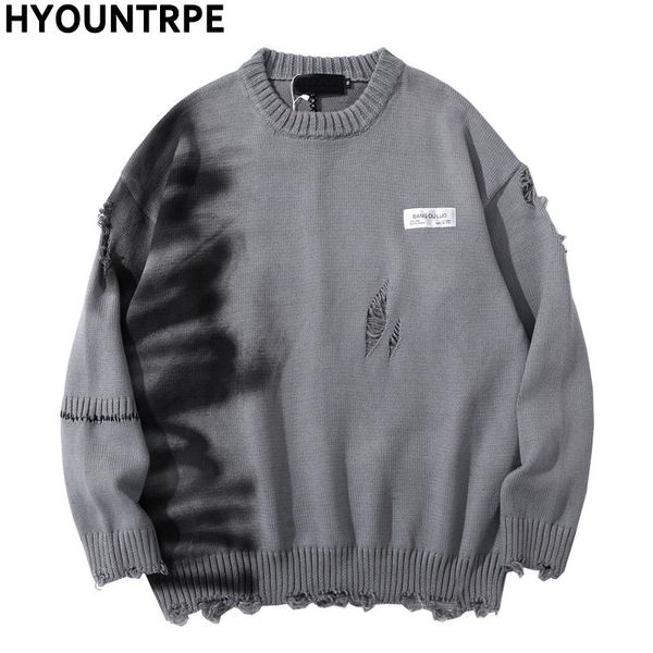 men's sweaters mens hip hop destroy ripped holes streetwear graffiti harajuku sweater vintage retro knitted casual cotton pullover, White;black
men's sweaters mens hip hop destroy ripped holes streetwear graffiti harajuku sweater vintage retro knitted casual cotton pullover, White;black