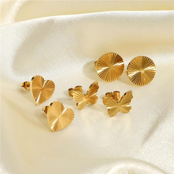 stud trendy gold color heart round butterfly earring for women ladies stainless steel geometric piercing earrings brincos, Golden;silver
stud trendy gold color heart round butterfly earring for women ladies stainless steel geometric piercing earrings brincos, Golden;silver