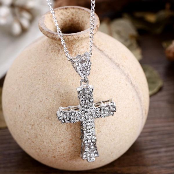 pendant necklaces vintage religious mens crystal cross tennis chain alloy hip hop necklace jewelry statement, Silver
pendant necklaces vintage religious mens crystal cross tennis chain alloy hip hop necklace jewelry statement, Silver