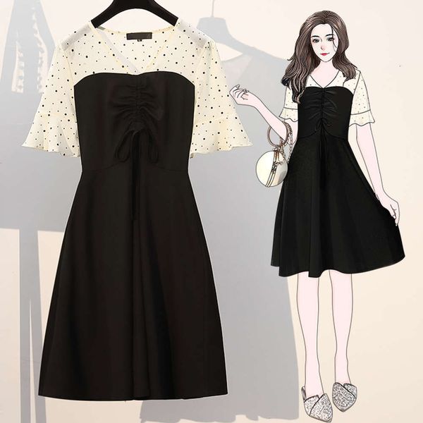 casual dresses dress large size women's fat sister summer thin cover abdomen french hepburn foreign style high end ch 4bai, Black;gray
casual dresses dress large size women's fat sister summer thin cover abdomen french hepburn foreign style high end ch 4bai, Black;gray