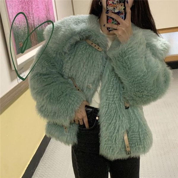 women's fur & faux women 2021 autumn winter lamb short overcoats female solid color warm casual coats ladies jackets r370, Black
women's fur & faux women 2021 autumn winter lamb short overcoats female solid color warm casual coats ladies jackets r370, Black