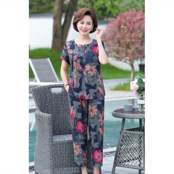 women spring summer vintage mid-aged 2 piece set female short sleeve shirt wide leg pant sets ladies casual print suit e657 women's two, White
women spring summer vintage mid-aged 2 piece set female short sleeve shirt wide leg pant sets ladies casual print suit e657 women's two, White