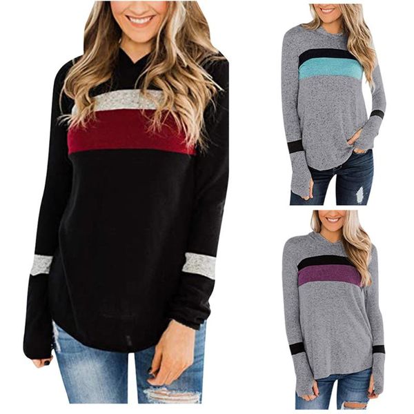 women's hoodies & sweatshirts women long sleeve splicing hoodie casual hooded pullover sweatshirt top, Black
women's hoodies & sweatshirts women long sleeve splicing hoodie casual hooded pullover sweatshirt top, Black