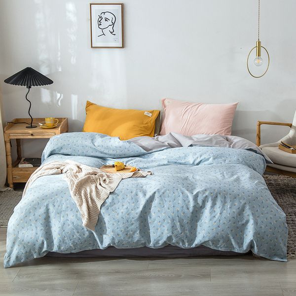 washing four pure cotton three piece of bed and fitted sheet bedding set