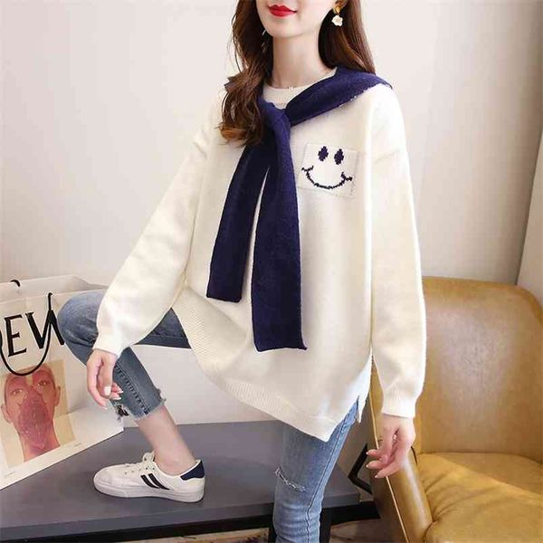 knitted knitted female korean version autumn and winter loose college style sweater pullover 210427, White;black
knitted knitted female korean version autumn and winter loose college style sweater pullover 210427, White;black