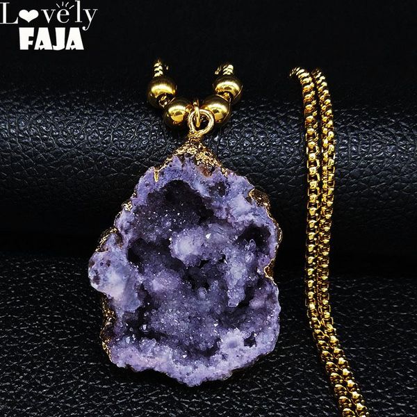pendant necklaces 2021 fashion purple crystal stainless steel chain necklace for women gold color bead long jewelry collar mujer ng61s04, Silver
pendant necklaces 2021 fashion purple crystal stainless steel chain necklace for women gold color bead long jewelry collar mujer ng61s04, Silver