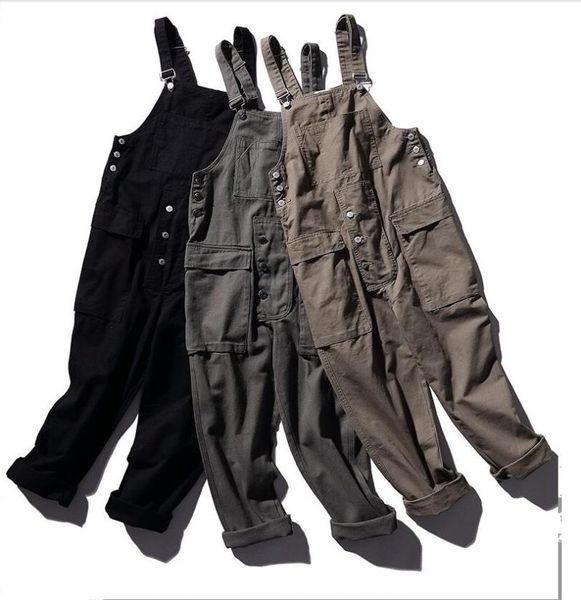 men's pants retro bib susperdens men fashion straight hip hop loose korean tooling trousers, Black
men's pants retro bib susperdens men fashion straight hip hop loose korean tooling trousers, Black